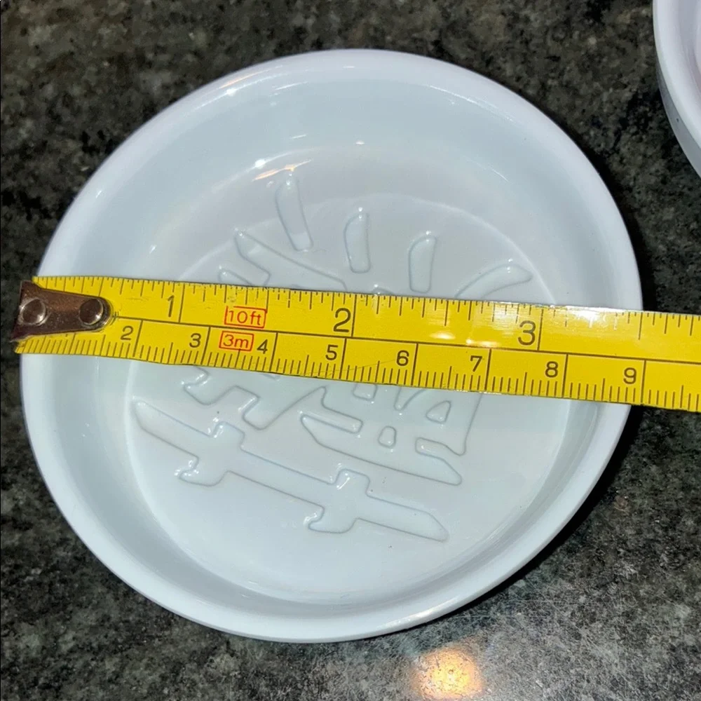 White Melanine Dish Set with Origami Crane Holders  Dip trays & Chopstick rests. - Picture 2 of 5